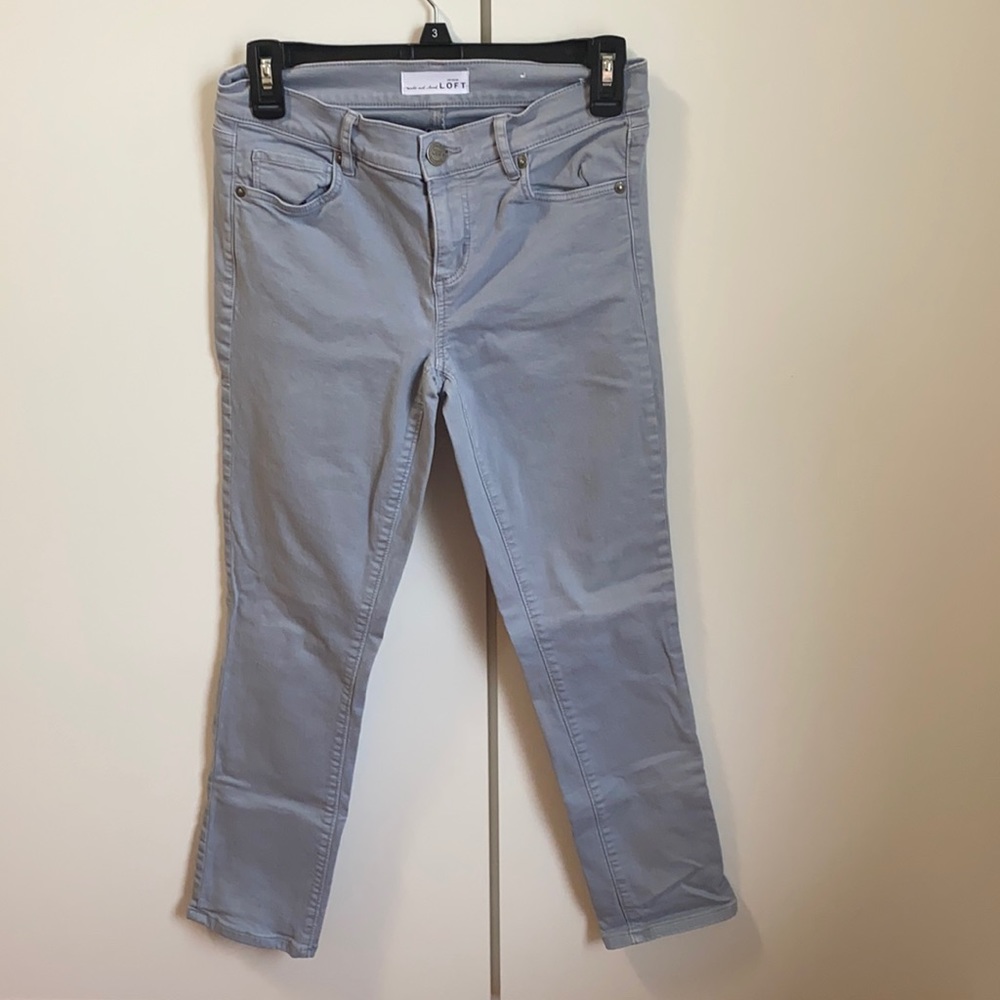 Ann Taylor Loft Gray Skinny Crop Jeans